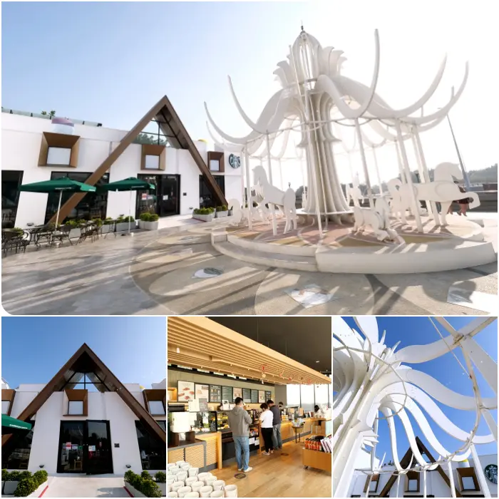 台中》積木城堡星巴克～超夢幻純白色旋轉木馬，少女心噴發仙氣滿點。還有限定馬克杯、隨行卡可收！ @捲捲頭 Wonderful 品味。生活