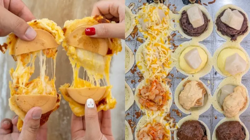 中和美食 胡家車輪餅｜興南夜市隱藏版「爆餡車輪餅」，必點濃郁起士超牽絲，用料實在好佛心！！ · 算命的說我很愛吃