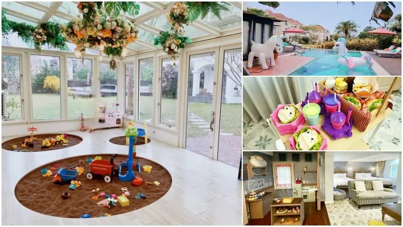 花蓮親子民宿推薦｜山丘洋房｜玻璃屋沙坑遊戲區、游泳池、溜滑梯房｜我喜歡的鄉村風，肯定會再回訪