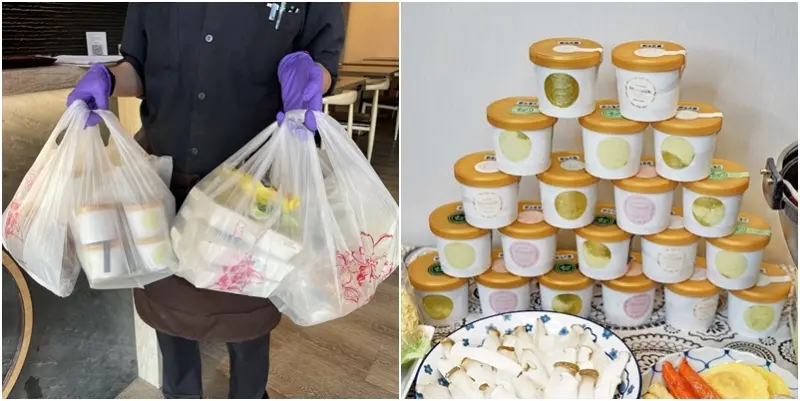 竹間鍋物不到千元防疫套餐四大袋爽帶回家，明治冰淇淋＂疊疊樂＂吃到爽！