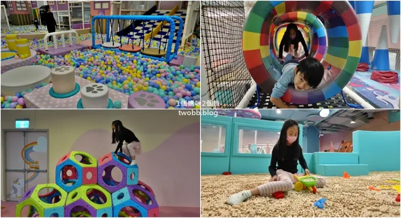 【新北景點｜ 追風奇幻島-獨角獸的夢想王國-就在汐止遠雄廣場裡，避暑避雨景點。溜滑梯、原木沙坑，一票能夠玩上一天! - 1個媽咪2個寶
