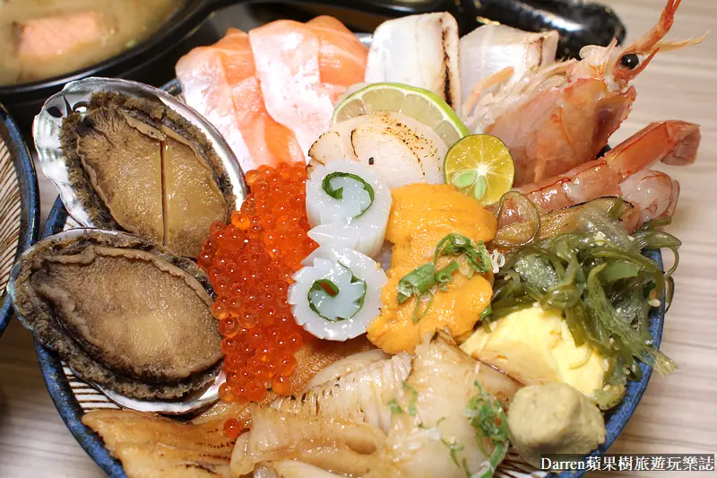 桃園藝文特區美食|海丼海鮮丼飯店/好拍好吃超人氣桃園生魚片丼飯(一畝田居酒屋二店)