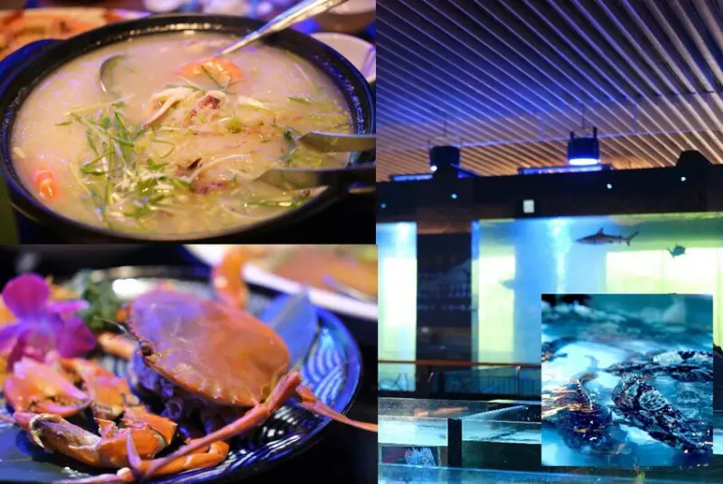 雲林美食|置身海底世界鯊魚陪吃飯~在古坑「八斗子海鮮餐廳」 大啖現撈海味!肉依小姐吃什麼