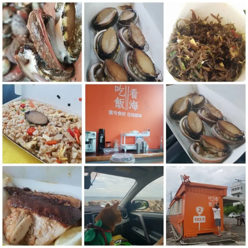 【新北.貢寮】北海岸散散步。看海吃飯海邊橘屋。超新鮮海水養殖九孔。活體現烤超級新鮮。推烤九孔+九孔炒飯+涼拌茶葉菜