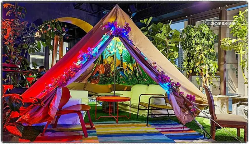 繽紛花草帳篷搬進餐酒館！2021台中最新網美IG打卡熱點，多國料理美食，從午餐一路吃到宵夜！！