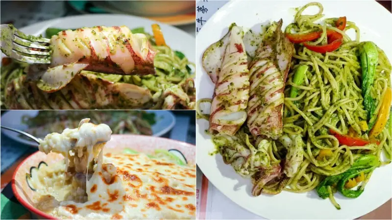 【哈瑪星美食】阿珠的店 超平價小卷義大利麵 好鮮好甜 一整尾的小卷太狂啦！命定義大利麵 鼓山輪渡站｜中山大學美食