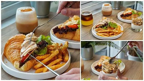 恰吉可頌-忠孝夜市早午餐推薦，台中南區寵物友善早午餐店 周末限定柴柴店長等你來玩! 激推金黃香酥鬆的可頌三明治