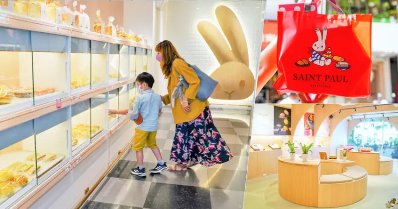 嘉義景點必追最美兔兔洞窟 聖保羅烘焙精品體驗館 噴水圓環店，免費氣泡水續飲、網美森林系兔兔裝置、舒適休息區 - 跟著尼力吃喝玩樂＆親子生活