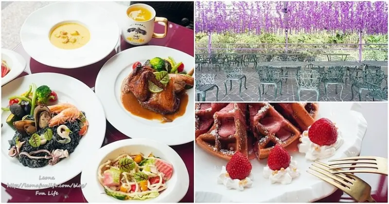 苗栗大湖景觀餐廳-台三線上紫色咖啡廳，品季節限定鬆餅、草莓香手沖咖啡，採草莓騎重機必訪|伊果咖啡