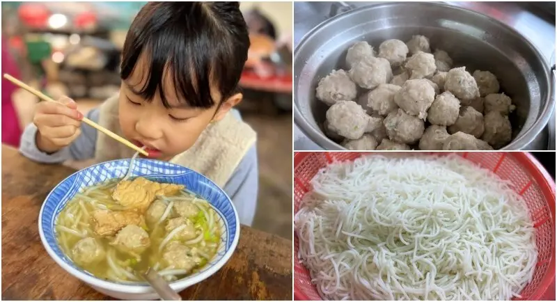 宜蘭市美食》白毛魚丸米粉~巷弄間的經典在地小吃，粗米粉加魚丸豆干就是平凡實在的好味道