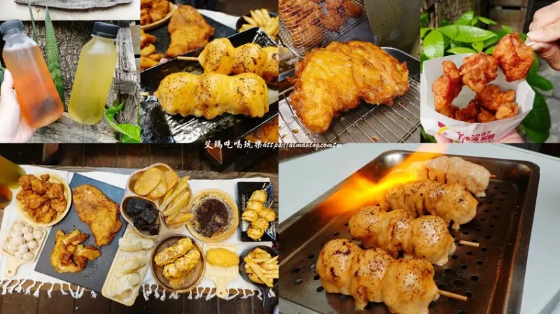 這家台日炸物店好有特色！提供小木屋內用區，明太子加唐揚雞直接炙燒起來！炸物25元起～