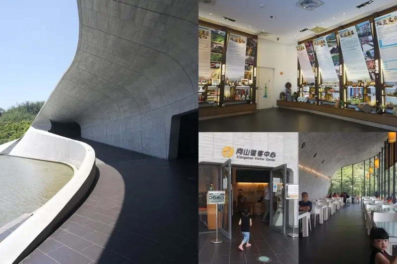 【魚池景點】日月潭向山遊客中心,清水模藝術建築休息區,眺望碧綠日月潭湖畔,景色宜人令人陶醉