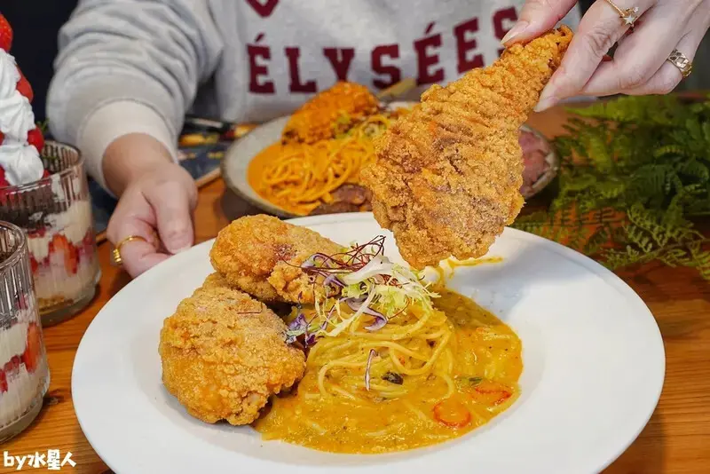 春三朝午：台中必吃早午餐，超狂3隻酥炸雞腿義大利麵、雙倍牛排