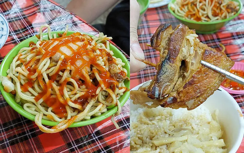 【台中豐原】阿堯早點-炒麵豬血湯｜凌晨3點就開賣隱藏版爌肉飯，必點炒麵加蒜泥甜辣醬！