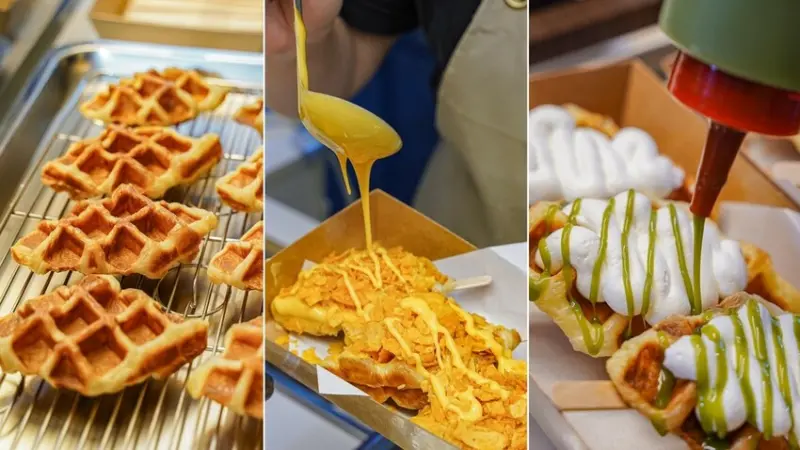 墾丁美食｜墾丁大街必吃的韓式鬆餅/熱壓可頌鬆餅酥脆好吃料很多/CP超高/鯨鬆餅