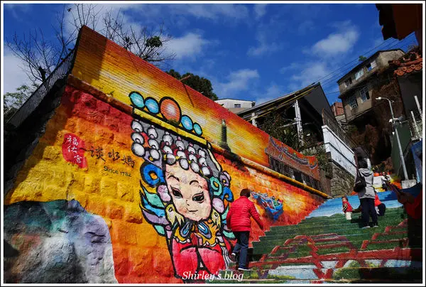 淡水老街福佑宮3D彩繪意象階梯