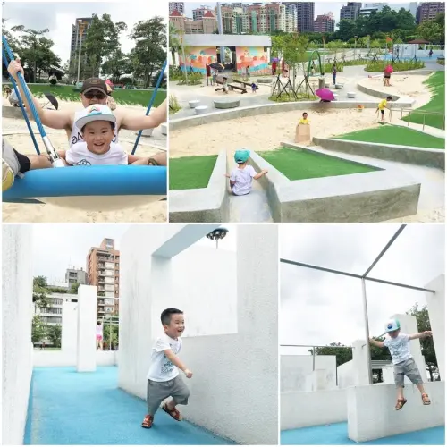 【旅遊】全新改版2.0豐樂公園，沙坑、磨石子溜滑梯、彩繪廁所，還有公園少見的酷跑練習區大小朋友練體力盡情玩樂