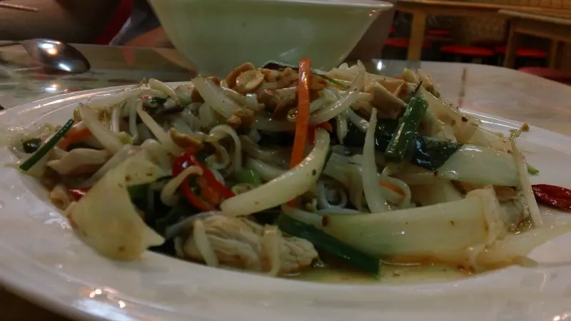 高雄苓雅區興中一路391號 天廚河粉 辣勁過癮的雞肉辣炒河粉