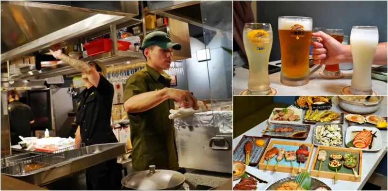 台中西區天然地雞專門居酒屋！日本備長炭燒烤串燒，搭啤酒最對味，推薦炸雞翅、厚切牛舌和自製米餅。