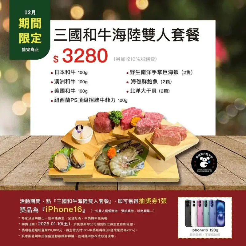 台北牛排餐廳「凱恩斯岩燒牛排」，高CP值午餐套餐420元起，