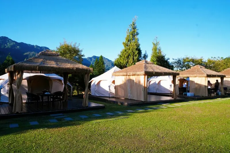 苗栗親子露營「一畝稻田露營區 」，免費搗麻糬、DIY棉花糖，