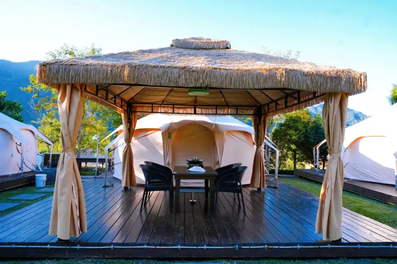 苗栗親子露營「一畝稻田露營區 」，免費搗麻糬、DIY棉花糖，