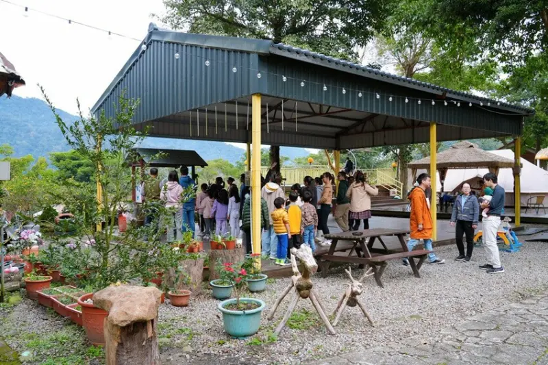 苗栗親子露營「一畝稻田露營區 」，免費搗麻糬、DIY棉花糖，