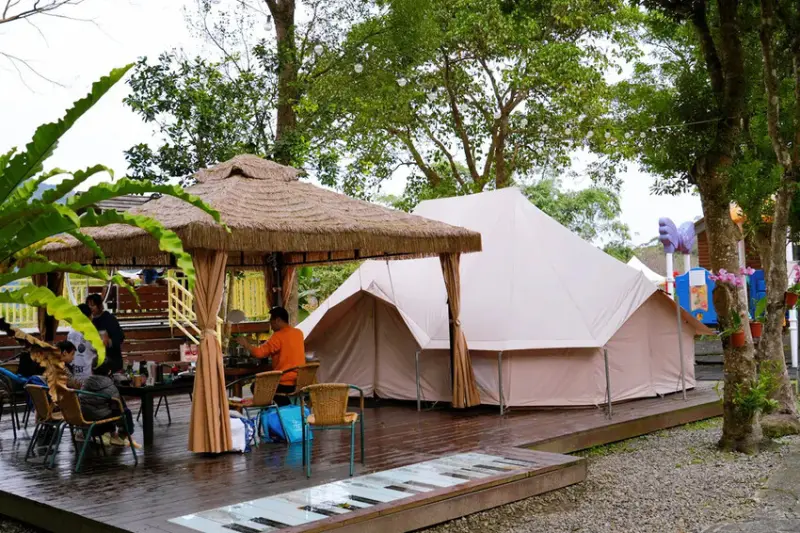 苗栗親子露營「一畝稻田露營區 」，免費搗麻糬、DIY棉花糖，