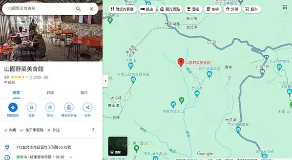【陽明山餐廳推薦】山園野菜美食館(坐在森林吃土雞、山菜、地瓜