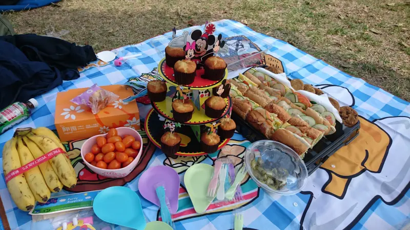 高雄市立美術館~寬闊的大草原~豐盛餐點~小孩盡情奔跑~第一次的假掰野餐趣~大成功！！              