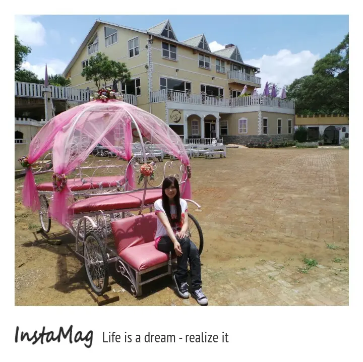 藍白色的愛情海式風格和玫瑰紅的I❤U~大溪富田花園農場