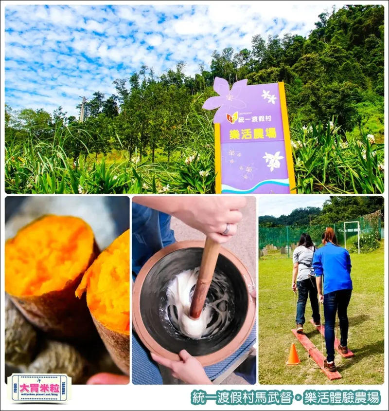 大胃米粒【新竹親子農場推薦】統一渡假村馬武督-樂活體驗農場半日遊。DIY客家麻糬、關西仙草凍+抓泥鰍+烤地瓜，親子同遊超推!