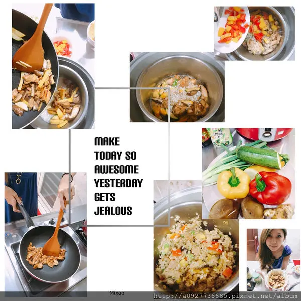 食·「日常料理」香菇彩椒節瓜雞肉飯，這樣做的燜飯，2人料理，簡單又健康，煮一大鍋都不夠吃！孩子連吃兩大碗都不夠，營養價值高的燉飯