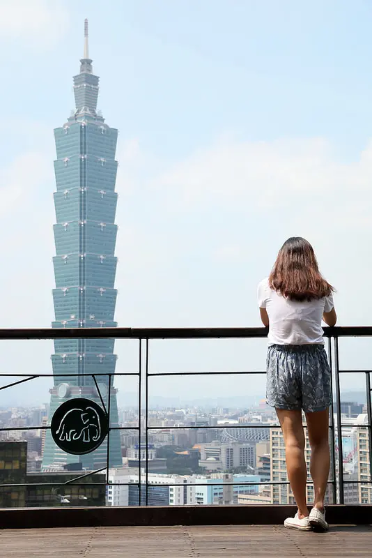 台北。信義~北部旅遊。登山健行。百萬夜景。遠眺台北101~象山親山步道。攝影平台(捷運象山站)