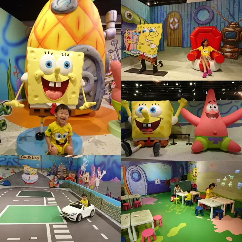 高雄夢時代~海綿寶寶FUN暑假~鳳梨屋.蟹堡王球池.跳跳水母田.泡芙阿姨駕訓班~真是太好玩了~              