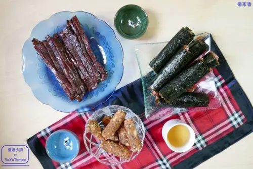 【宅配美食】楊家香｜國艷禮盒組｜黑川胡麻豬肉乾｜海苔杏仁脆片肉捲｜芙萊詩卷｜過年過節送禮首選