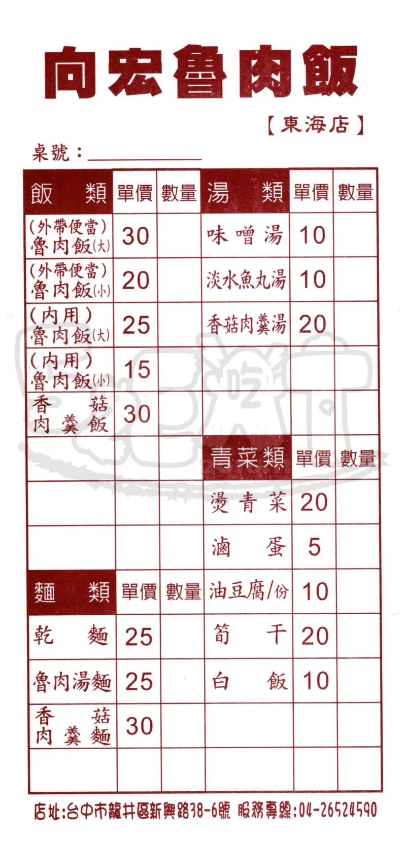 【東海大學美食小吃推薦】向宏魯肉飯價位，菜單大公開！有「俗」才敢大聲ㄟ滷肉飯！台中市龍井區美食小吃旅遊景點推薦！