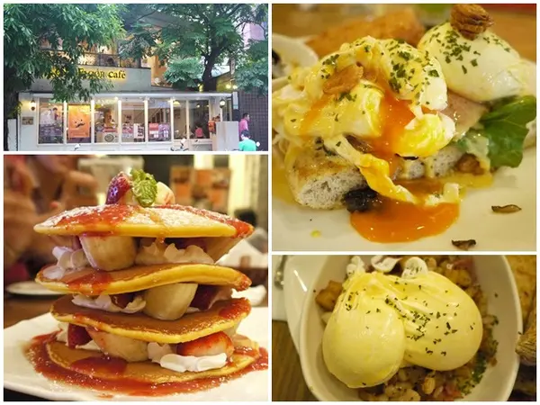 台北 貳樓餐廳(微風台北車站店) 早午餐～巨無霸草莓香蕉煎餅塔