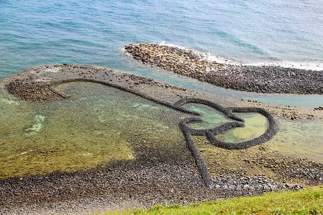 澎湖。七美。雙心石滬。像一幅用石頭砌成的立體畫寧靜且唯美浪漫。  