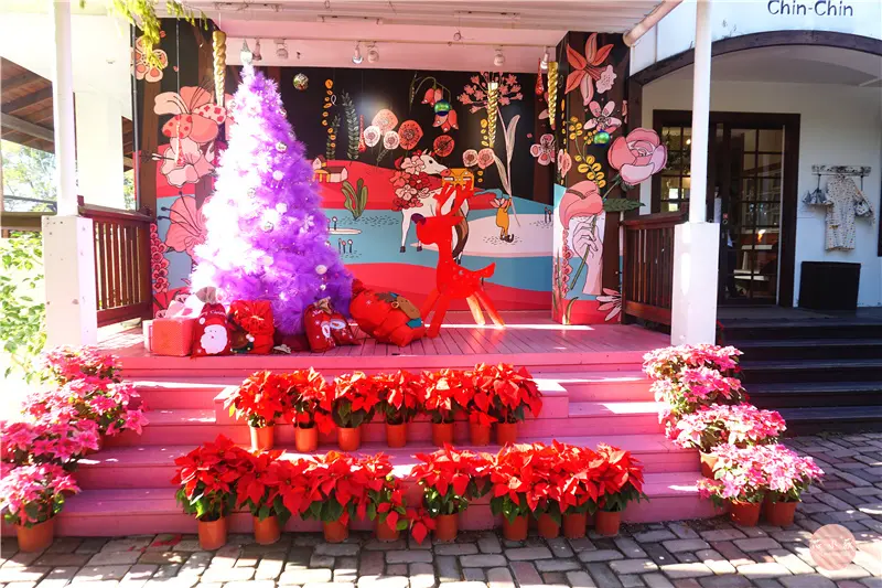 心之芳庭。台中新社聖誕節造景藝術，耶誕造型月亮、浪漫香氛花牆、粉紫色浪漫耶誕樹，耶誕莊園!