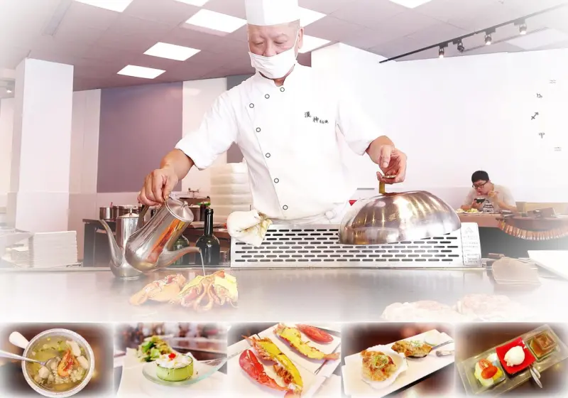 |新竹美食|漢神鐵板燒。主廚首推套餐　開胃菜、海鮮湯品、時蔬、生猛龍蝦、日本扇貝牡蠣、鮮魚、白飯吃到飽７８９元！