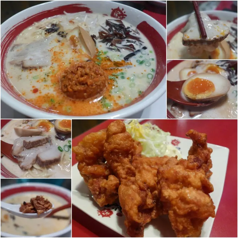 誠屋拉麵,牛骨湯拉麵出乎意外的好吃,炸雞也不賴唷