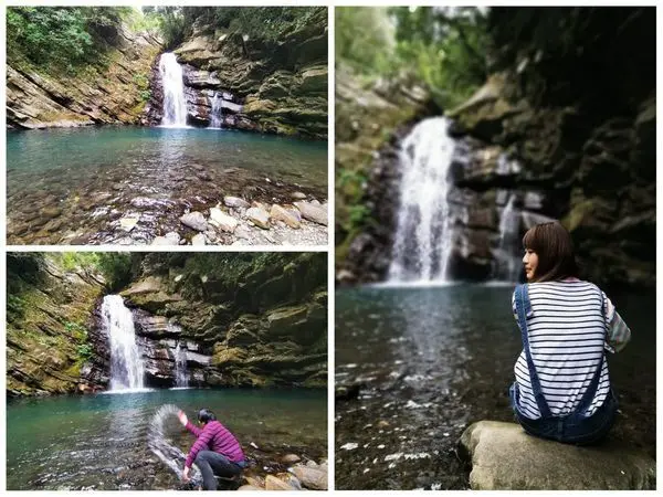 【桃園景點】鐵木瀑布，清澈池水呈現碧綠色，手腳並用爬繩索而下，完全與世隔絕的秘境!