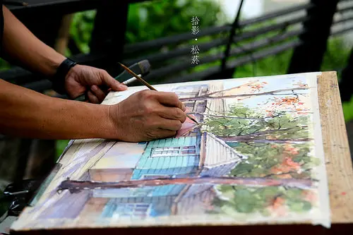 [拾影-國內-臺北]松山文創園區-遇上寫生畫家，想起兒時的夢