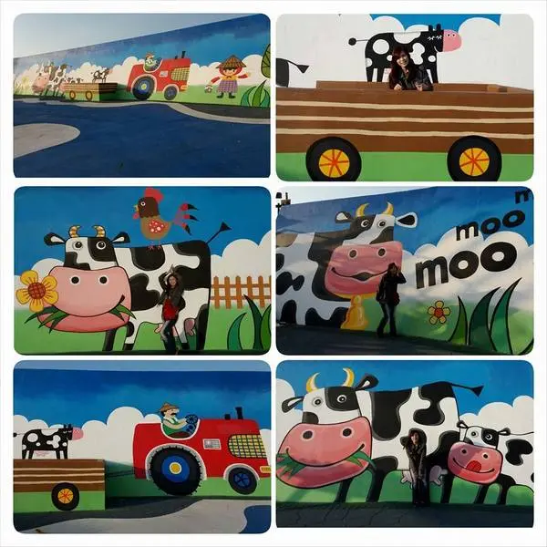 【彰化景點】乳牛新樂園彩繪~福寶濕地出海口彩繪牆        
      