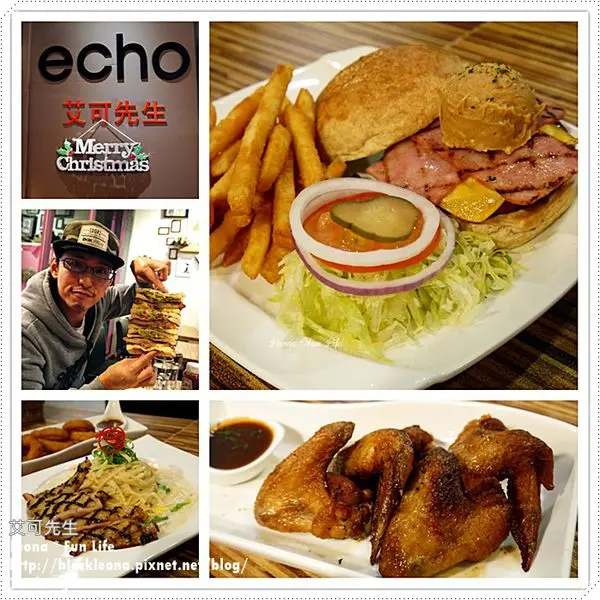 【台中 西區】聖誕大餐的好去處～口感多層次、份量豐富的牛肉花生醬燒烤堡、醃漬入味、外酥內多汁的美式碳烤雞翅，聖誕雙人套餐讓你超值又滿足！。艾可先生新美式餐廳