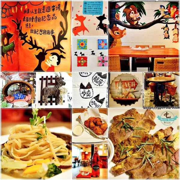 【斑比咖啡】古亭捷運站～美式餐廳，ＣＰ值極高，彷彿來到了森林中，與小動物們近距離接觸