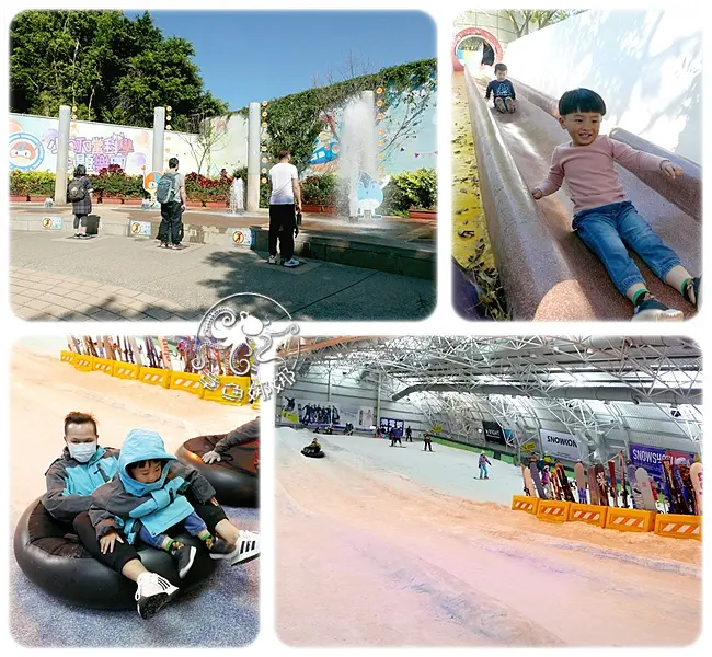 新竹親子景點【小叮噹科學主題樂園】以科學教育為主的樂園，水、陸設施都有！750坪室內滑雪場，溫度只有零下3-7度，快來體驗滑雪圈的樂趣與快感！