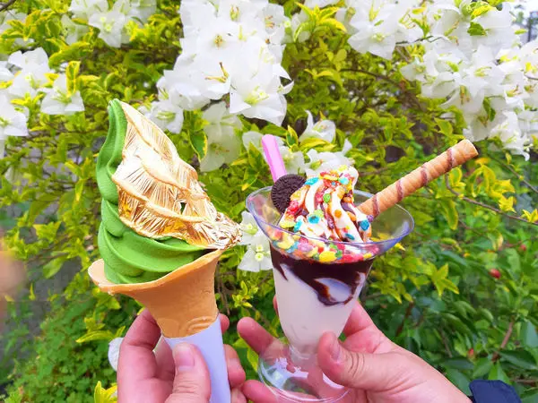 【嘉義】日式建築風格的警察局，走近看原來是再販售金箔霜淇淋，濃郁的抹茶好好吃。