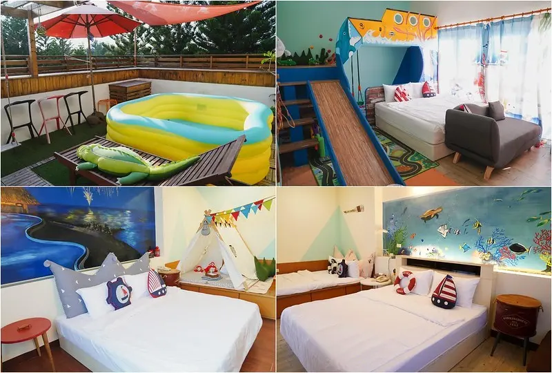 【澎湖湖西│住宿】船家寶旅行民宿。2020年booking9.9分，最適合親子入住民宿，房間充滿童趣，有戲水池，適合包棟，地理位置佳